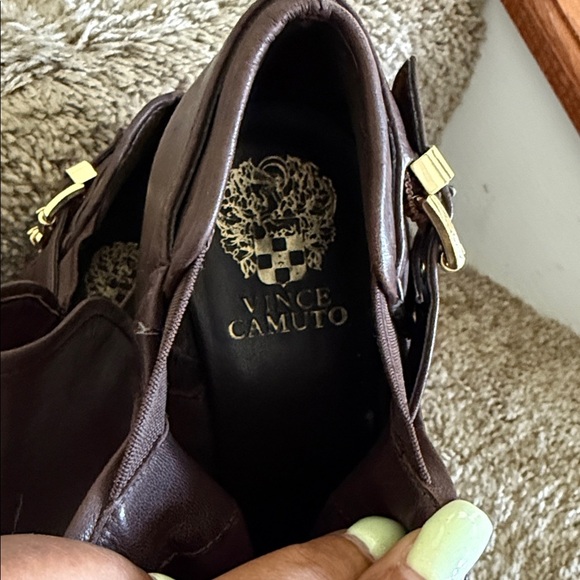 Vince Camuto Brown Leather Ankle Booties - Picture 3 of 7